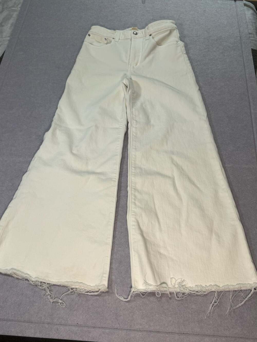 Madewell Flared Wide-Leg Jeans White Size 26